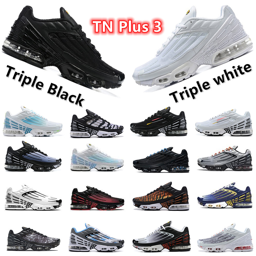

Designer TN Plus 3 running shoes Triple white black Hyper Laser Blue Aqua and Volt Iridescent Multi club wolf grey oreo Tiger men women trainers sports sneakers shoe, 16