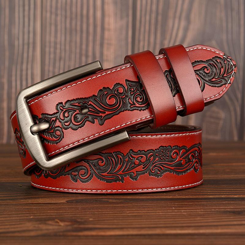 

New Classical Designer Cow Leather Belt for Men Famous Men Belts Male Waist Strap Genuine Leather Bress Belt, Black