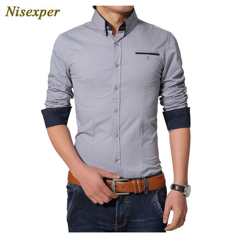 

2020 New Men Shirts Business Long Sleeve Turn-down Collar Cotton Male Shirt Slim Fit Popular Designs Plus Size 5XL, Khaki