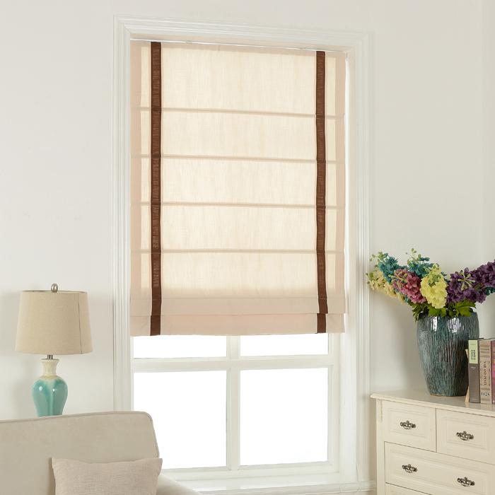 

Custom Curtains Cotton Linen Roman Curtain For Kid's Bathroom Door Curtain for Bay Window Litre Fall Shade, As picture show