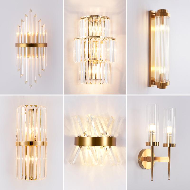 

Modern Crystal/Glass Wall Lights Bedroom Bedside Wall Lamp Light Room Bathroom Lighting Fixtures Sconce Indoor Living