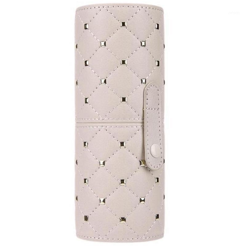 

Fashion Makeup Brushes Holder Case Pu Leather Travel Pen Holder Storage Cosmetic Brush Bag Brushes Organizer Makeup Tools1, White