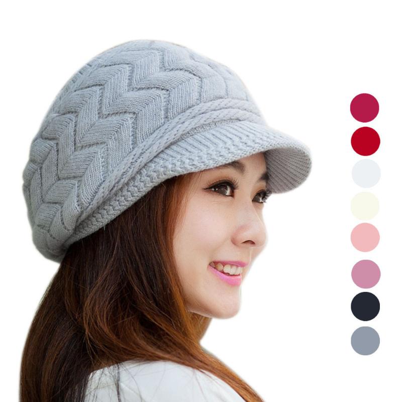 

Ears Hat Knitted Women Cap 2020 Newly Fashion Lady Winter Warm Crochet Flowers Decorated Ears Hat Mujer Winter Woman Hat#YL10