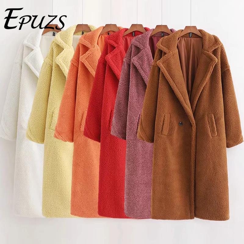 

Winter red pink teddy coat women faux fur coat vintage Thick Warm long winter women teddy jacket lady Lambswool outwear, Navy blue