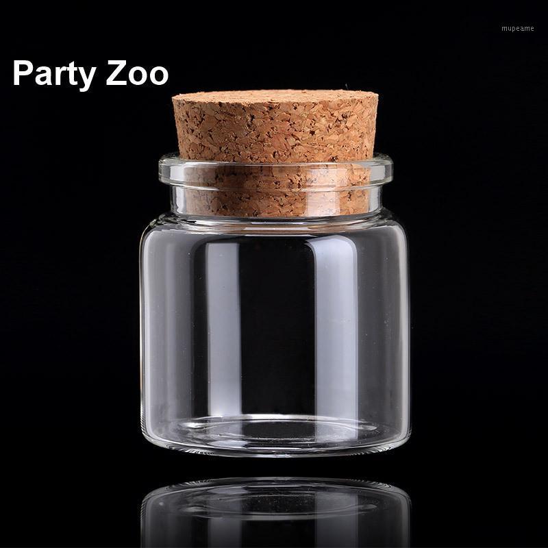 

180 X 50ml Clear Glass Bottle With Cork Kitchen Flavour Storage Jar Wedding Favor Bottles Wholesale1