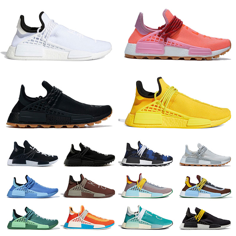 

NMD Pharrell Williams Extra Eye Mens Womens Human Race Purple Creme nerd BBC Running Shoes Hu Equality Trainers Sneakers Size Eur 36-47, Red white 36-47