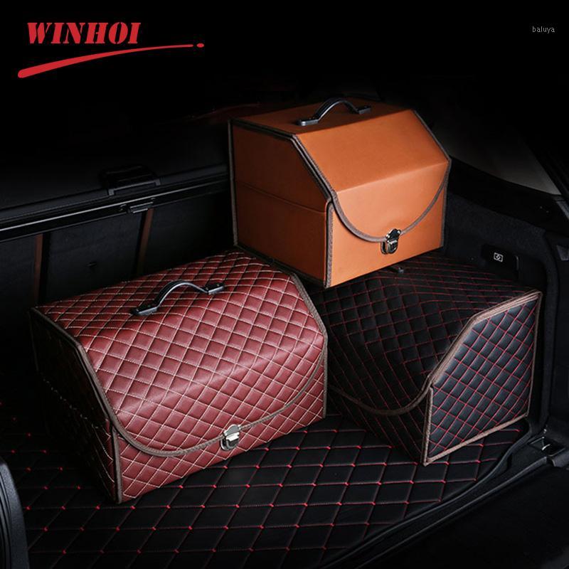 

Car Storage Box S/M/L Leather Car Storage Bag Universal Collapsible Trunk Organizer Toys Truck Cargo Container1