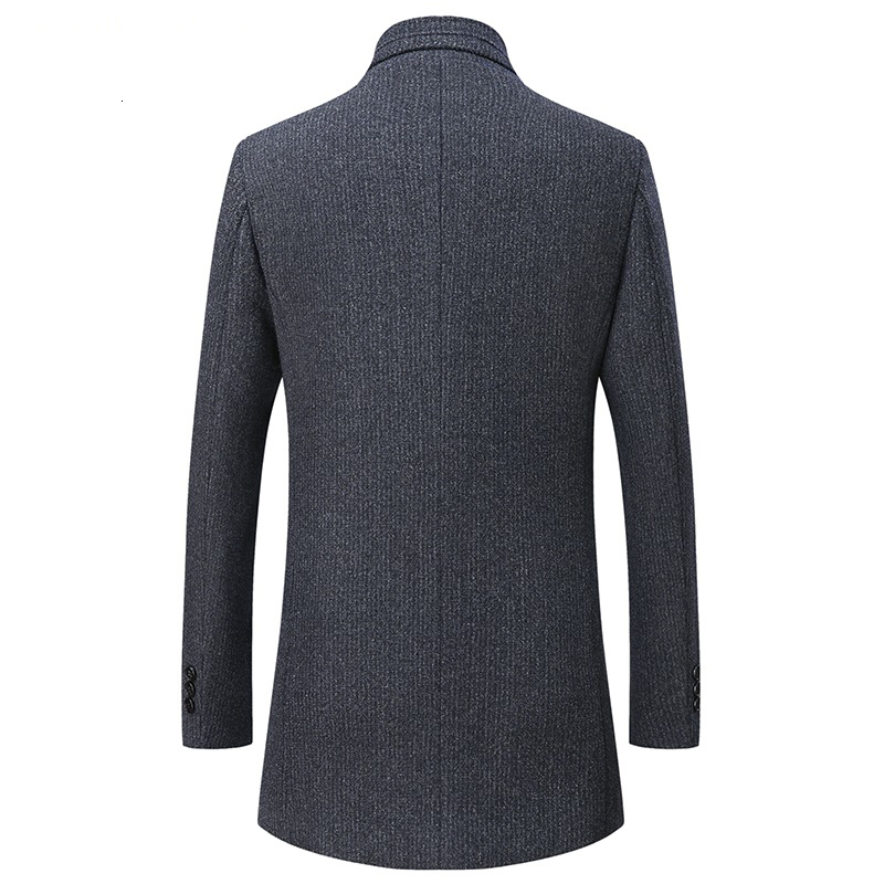 

2021 New Arrival Quality Wool Thicked Male Winter Keepwarm Coat, Single Jacket WEJW, Navy blue.