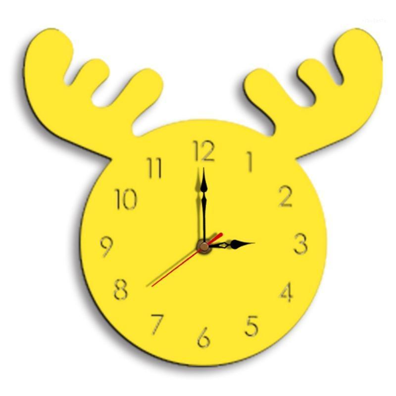 

Nordic Style Elk Wall Clock Silent Home Decoration Accessories Stickers Wall Decor1