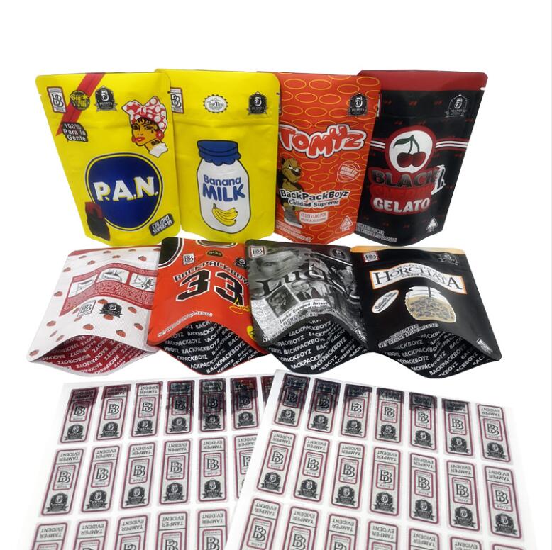 

3.5g Mylar Bags Childproof Bags BB boys Lemon White Black Cherry Gelato bag 420 Dry Herb Flower Stand Up Pouch Packaging ab
