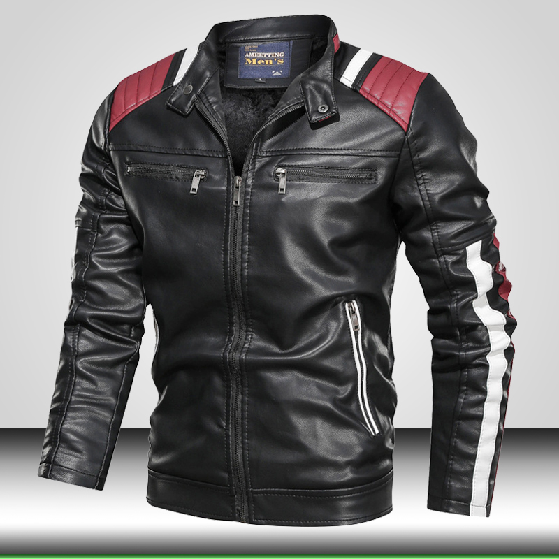 

Men's Motorcycle Biker Casual Outwear Thin Spring Leather Jackets Design Bomber Jacket Chaquete Hombre 4632, Mg9016blue