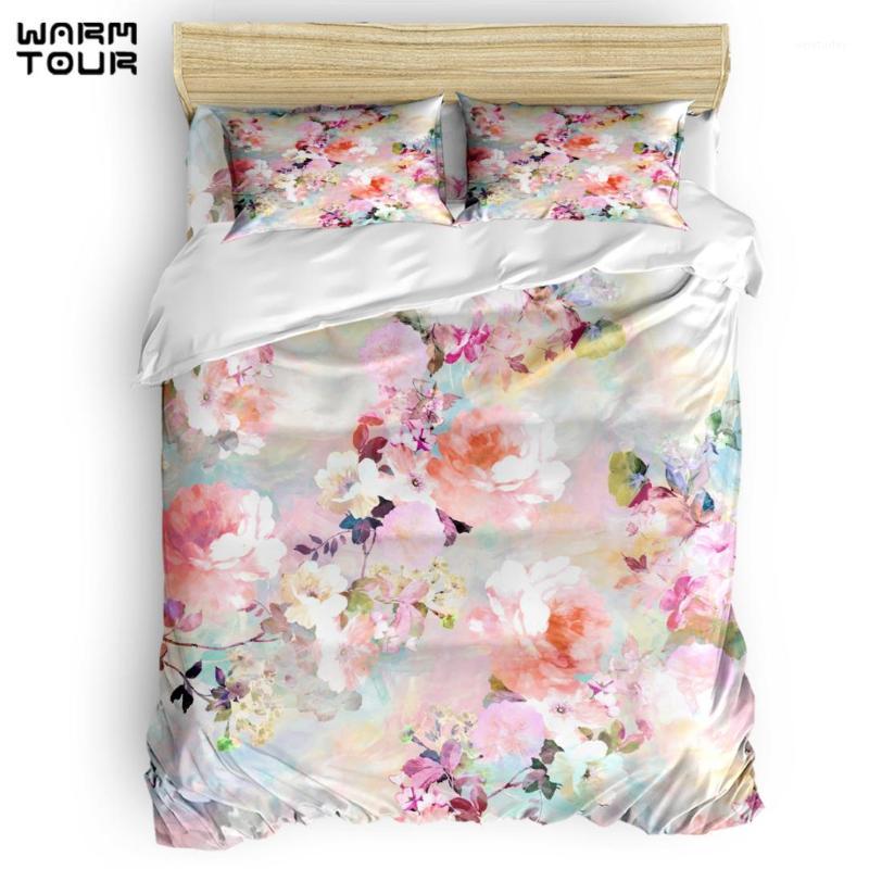 

WARMTOUR Duvet Cover Love of a Flower Duvet Cover Set 4 Piece Bedding Set For Beds1, As pic