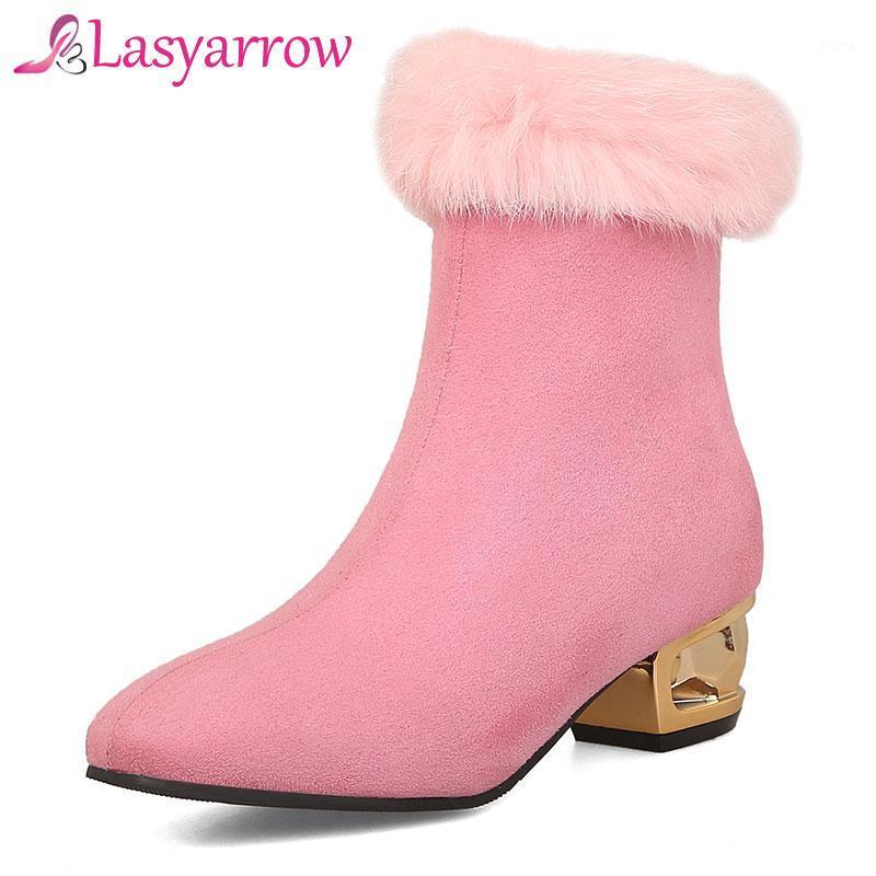 

Lasyarrow Brands Shoes Women Leisure Ankle Boots For Women Thick Metal Heels Ankle Boots Female Sapatos Femininas Mujer Botas1, Black