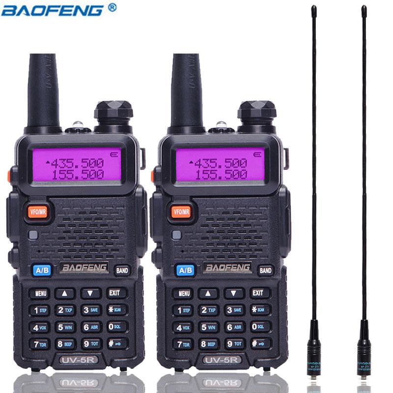 

2PCS Baofeng UV-5R 5W Walkie Talkie UV5R handheld Comunicador Transmitter Transceiver Long Range Radio+2PCS NA-771 Antenna