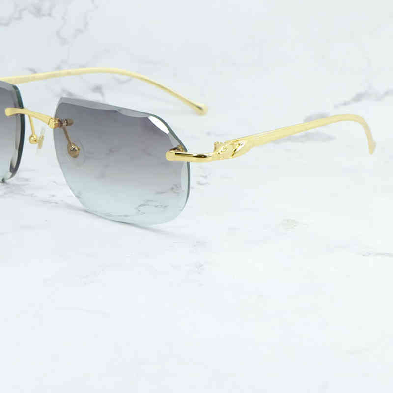 

Diamond Cut Sunglass Panther Limited Sunglasses Men And Women Rimless Stylis French Sun Glasses Driving Shades Eyewear
