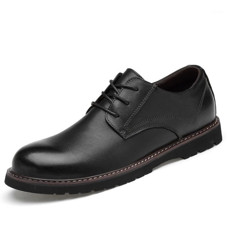 

Men's Genuine Leather Casual Business Shoes Lace-up Oxford Large Size 13 14 Shoes Wedding1, Black