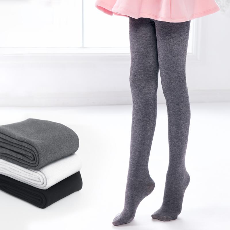 

Kids Girls Thicken Ballet Tights Pantyhose Gray Ballet Stockings Children Velvet Warm Dance Leggings Winter, Black