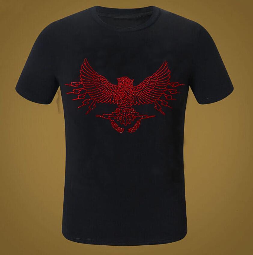 

2021 New Man Tees Summer T-shirt Fashion Men's 100% Cotton Rhinestones Top G88e, As shown