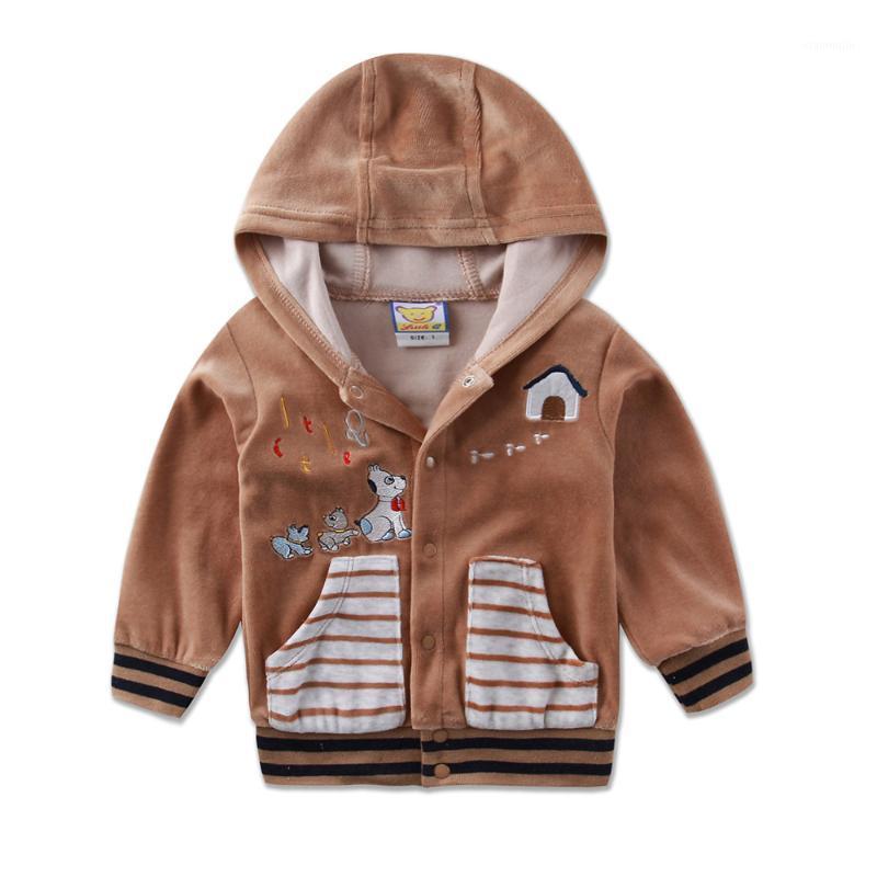 

Wholesale 15 pieces/lot Button Children blouse Long Sleeve Girls Coats 2020 Little Q Clothes Set Hooded Baby Clothing1, Brown
