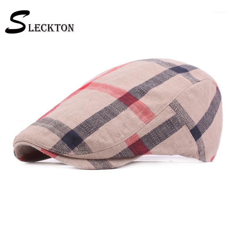 

SLECKTON Cotton Flat Cap Newsboy Plaid Casual Beret Retro Sun Hat Travel Forward Women Winter Hats Gatsby Baker Boy Unisex1, Black