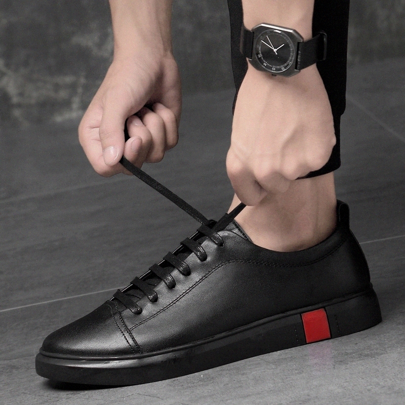 

Genuine Leather Sneaker For Men Casual Shoes lace up Comfortable Breathable Outdoor Walking Shoes Light Weight Shoes big szie 47 #6K06