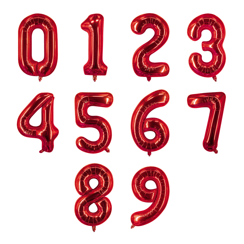 

40 inch 0-9 digit nylon balloon party decoration, Silver