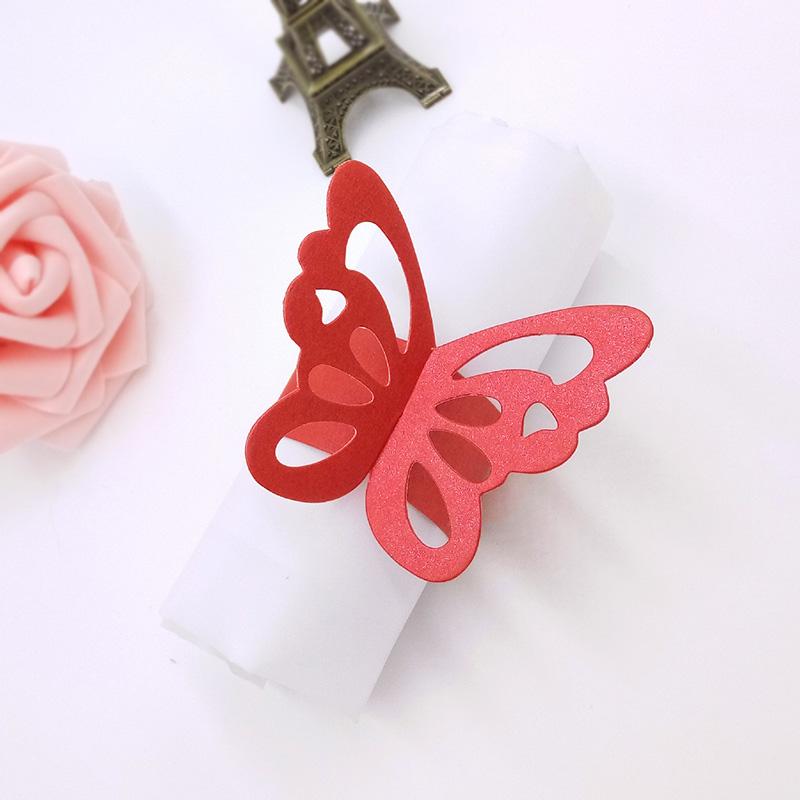 

50 Pcs/Set Lovely Butterfly Paper Napkin Rings Supplies For Wedding Party Decoration Hogard