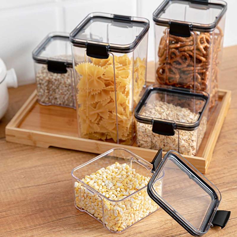 

Four Sizes Storage Container Plastic Kitchen Refrigerator Noodle Box Multigrain Storage Transparent Sealed