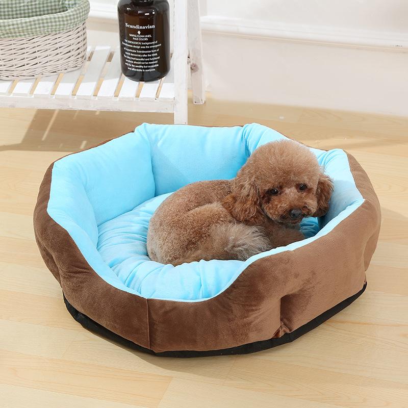 

Round Dog Bed House Non-slip bottom Beds For Dogs Sleeping Cats Bed Nest Pet house Dog kennel Cushion Portable Pets Supplies, Blue