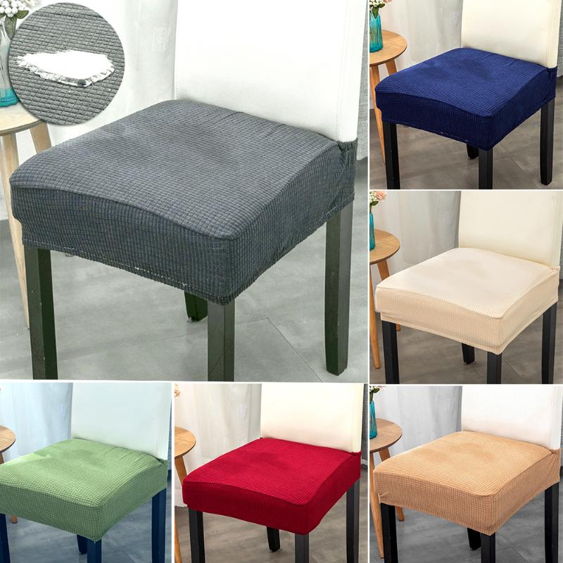 

Polyester Home Chair Seat Covers Solid Stretch Jacquard Universal Wedding Dining Room Removable Washable Slipcovers Banquet