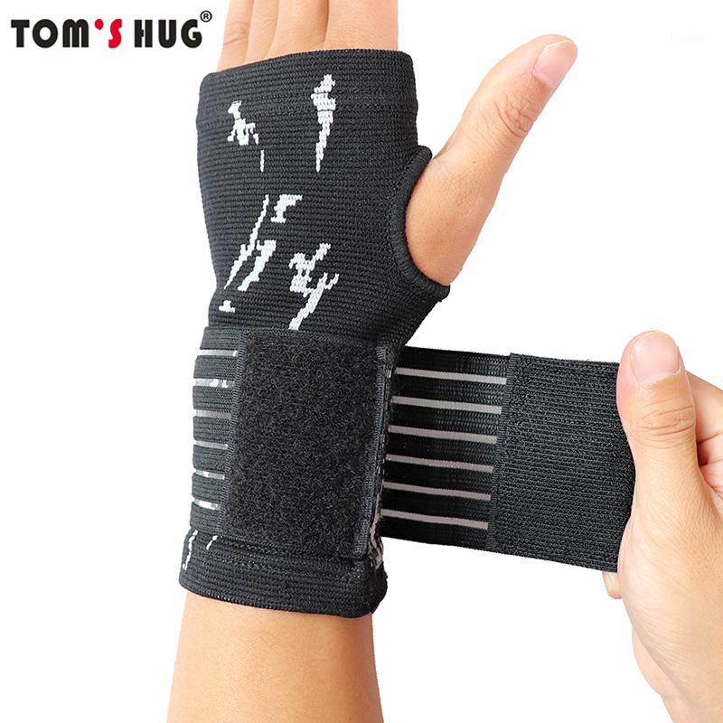 

1 Pair Pressurizable Bandage Palm Protect Wrist Brace Wristband Tom's Hug Professional Sports Wristbands Wrist Support Black1, Black