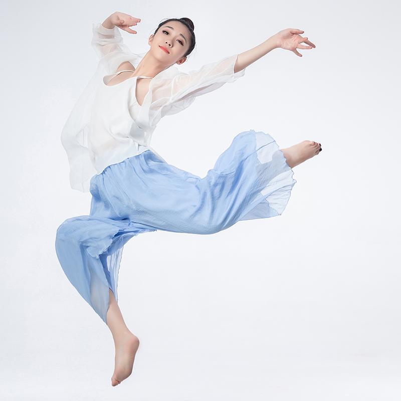 

Classical dance Shawl outer gauze Performance costume chiffon tulle Dance Tops, Black