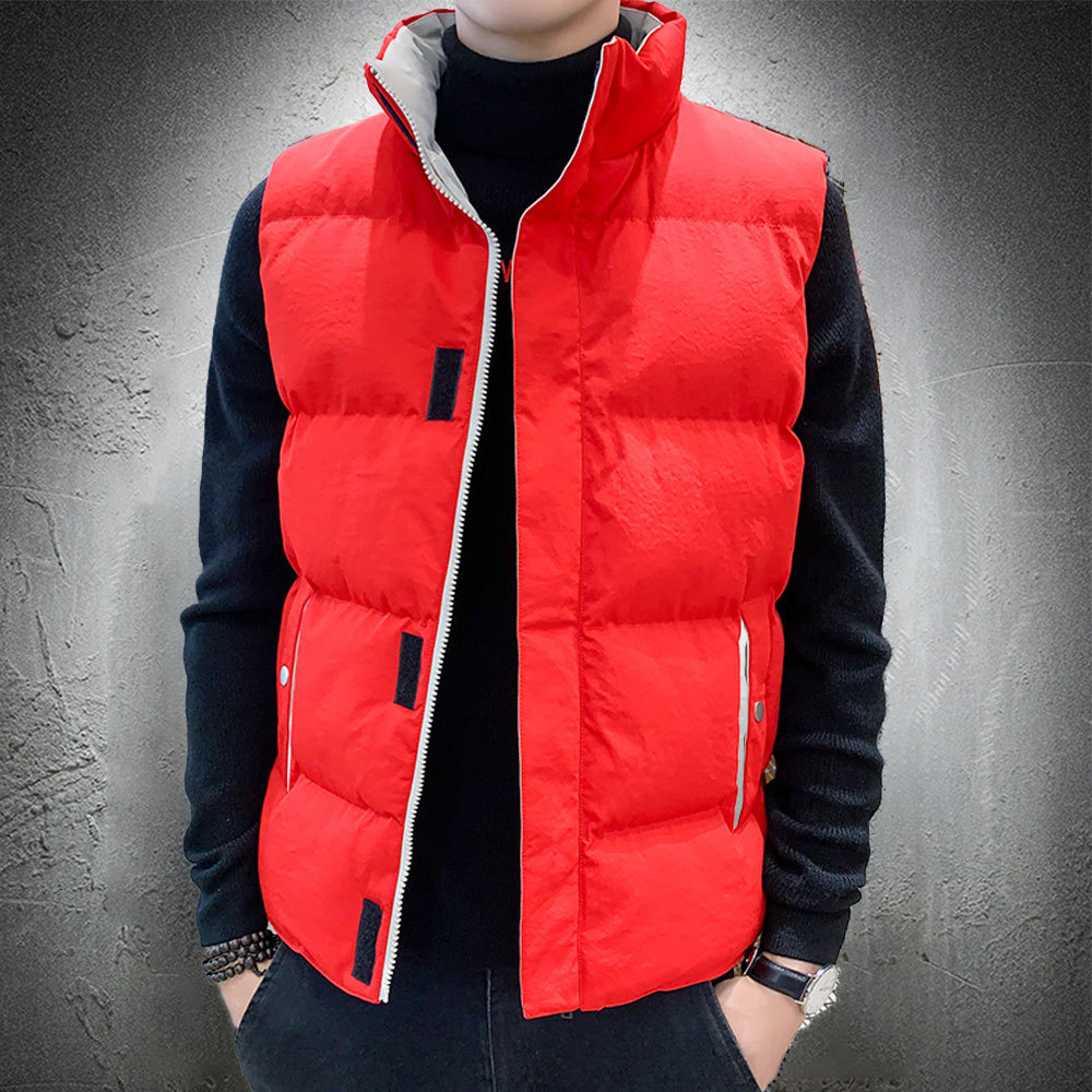 

2021 New Men's Vests Autumn Cotton Padded Waistcoat Stand Collar Sleeveless Jacket Street Wear Vest Coat Slim Fit Plus Size 4xl 29G9, White