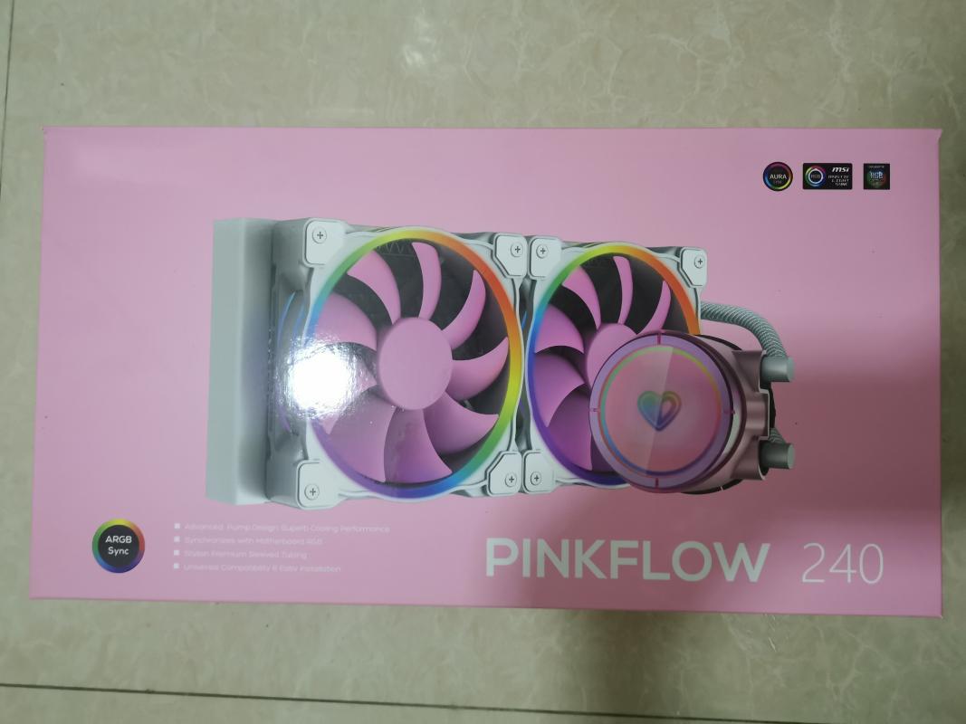 

PINKFLOW 240 CPU Water Cooler 5V Addressable RGB AIO Cooler 240mm CPU Liquid 2X120mm RGB Fan, Intel 115X/2066
