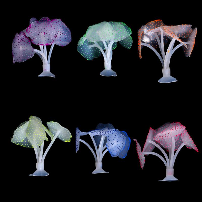 

Coral Aquarium Artificial Coral Silicone Plant With Sucker Ornament Water Landscape Decor Fish Tank Aquarium Accessories