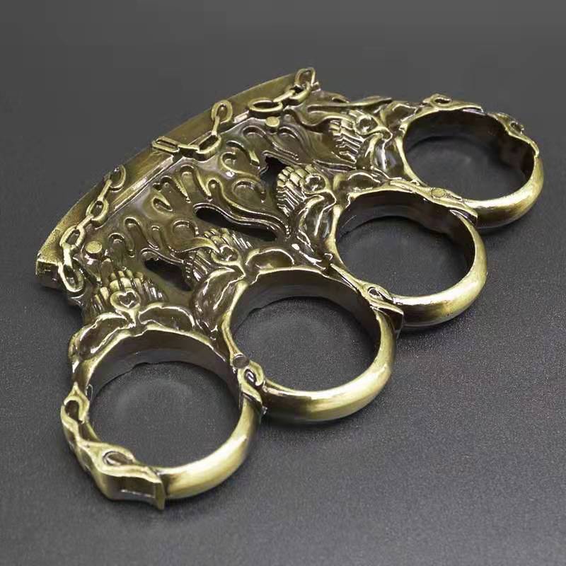 

123 Copper knuckles alloy ghost fire iron four-fingered tiger fist ring hand buckle legal self-defense martial arts iron fist ring hand01