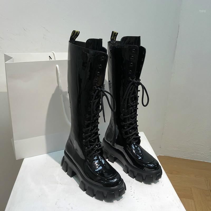 

DEAT 2020 New Autumn And Winter Fashion Casual Round Toe Thick Bottom Zipper Leather Single Shoes Women Short Cool Boots SG2301, Black