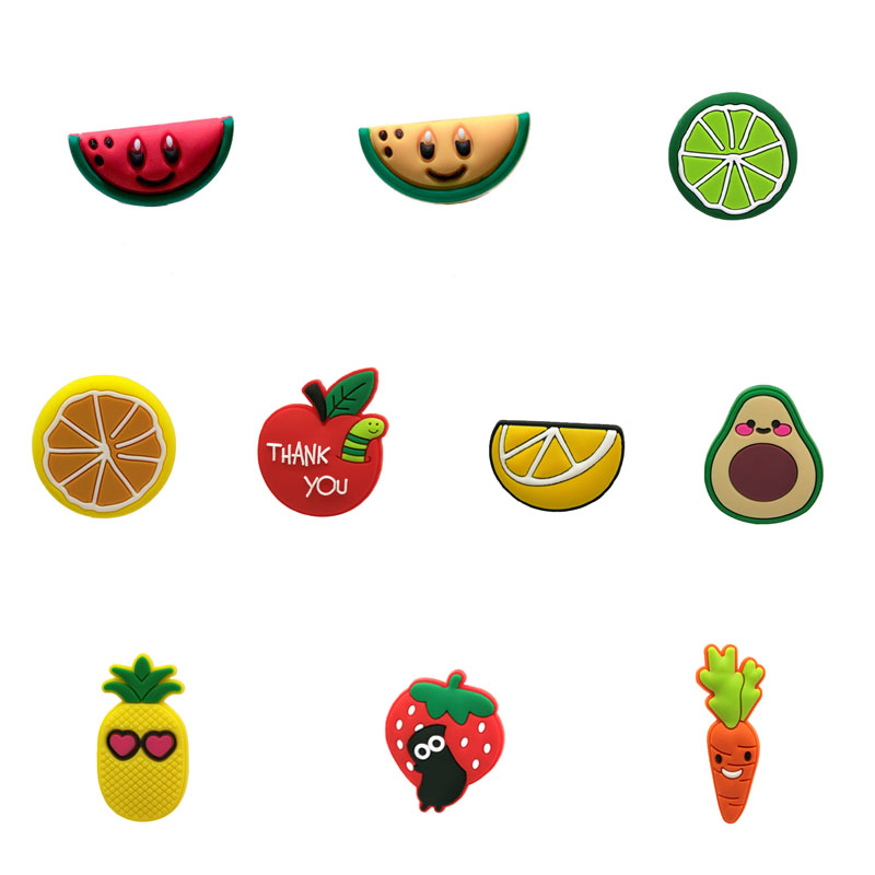 

moq=2lots cute fruit shoe charms wholesale jibitz for croc soft rubber PVC charms accessories promotional, White;pink