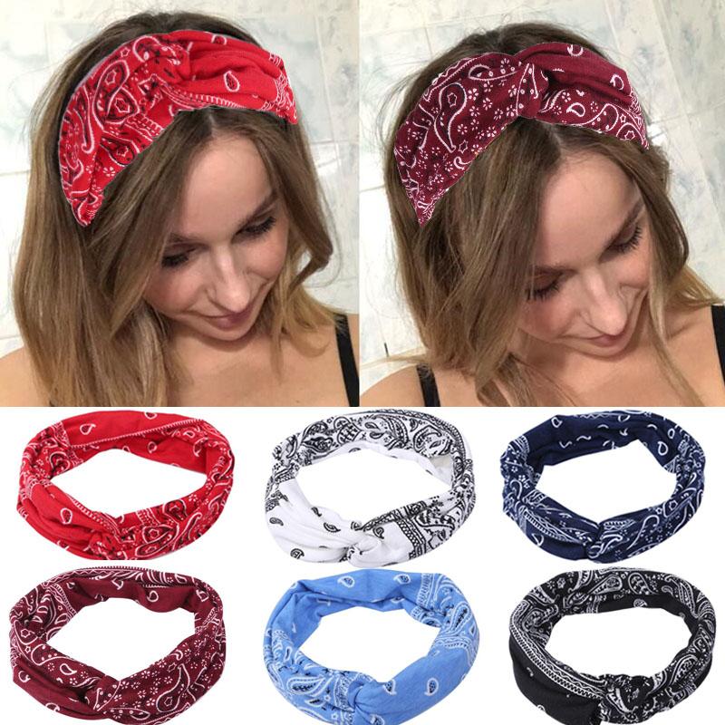 

Vintage Bohemia Wide Hair Bands for Girls Women Cotton Soft Headband Cross Turban Bandanas Headwear Hair Accessories