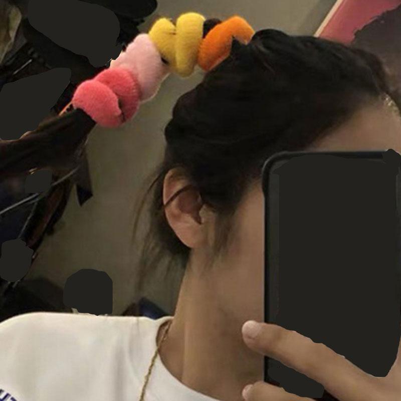

12Pcs Women Girls High Elasticity Thick Rolled Towel Hair Rope Candy Solid Color Rubber Band Ring Ponytail Holder Ties