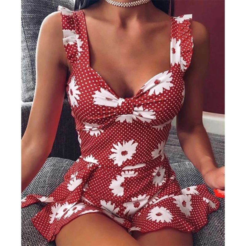 

vestidos Women's Sexy Dresses Spaghetti Straps Sleeveless Ruffle Mini Dress Print Boho summer dress Sundress kobieta sukienka, Green