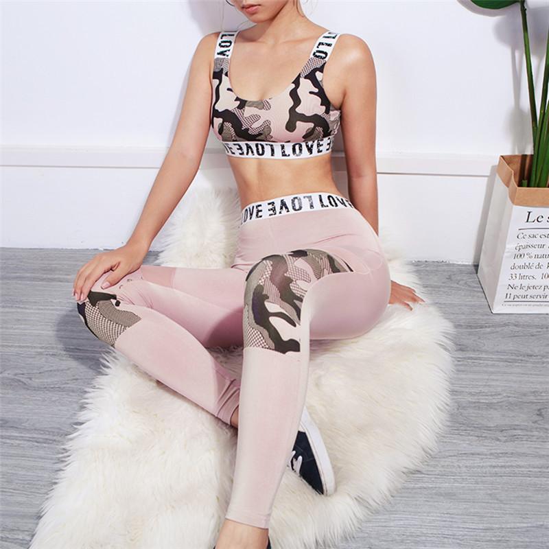 

Tracksuit Women Printing Yoga Set Outdoor Fitness Clothing Tight Gym Slim Running Workout Sports Bra Pants Set Women Sport Suit, Picture color