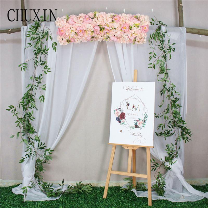 

50cm Mini Artificial silk peony flower row Home holiday party decoration fake flower row Wedding scene layout arch decoration, Blue