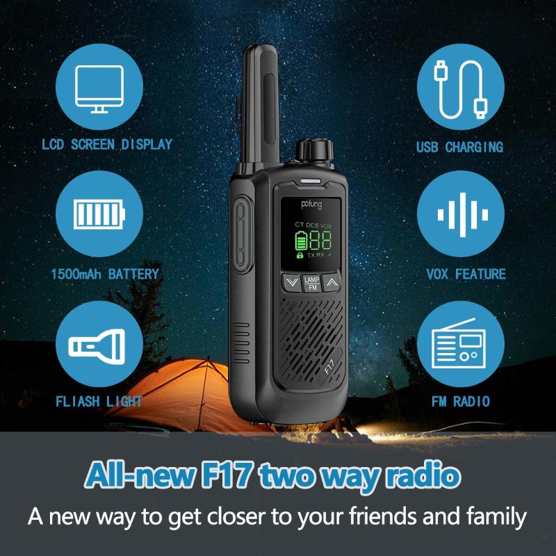 

2PCS BAOFENG Pofung BF-T17 FRS Radio Long Range Walkie Talie Radio License-Free 22CH VOX USB 2W/0.5W Ham Charging LED Flas