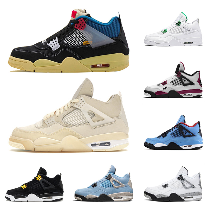 

2021 New Arrival Basketball Shoes Sail 4 4s Jumpman mens womens Black Cat Union noir Fire Red Green Metallic Trainers Sport Sneakers 36-47, D17 what the 40-47