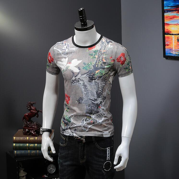 

the Good Quality Hot Mode of Men T-shirts Summer Clothes Tops Tees 1cck, Grey