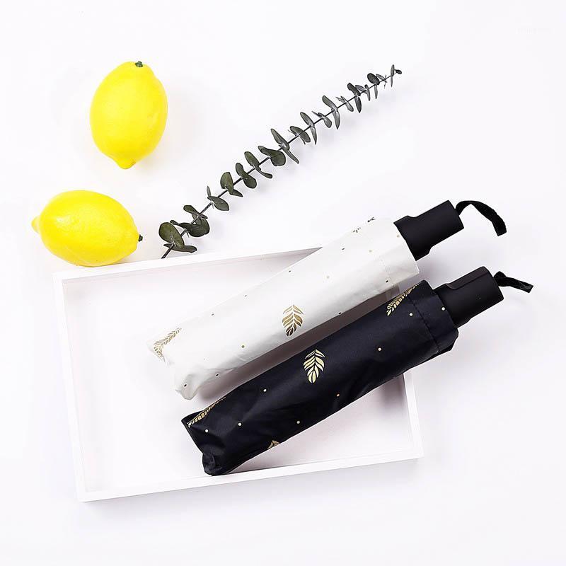 

Feather Pattern Ultraviolet Protection Sunny Rain Dual-use Umbrella Folding Sunscreen Waterproof Umbrella1, Black