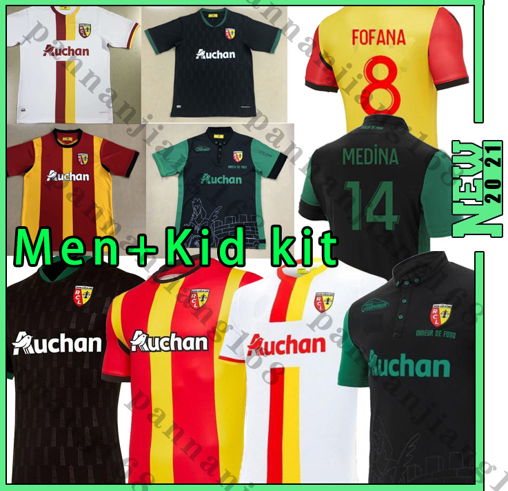 

2020 2021 RC Lens Sainte-Barbe soccer jerseys Kakuta Ganago Sotoca Muinga Medina Bade maillot de foot Men Kits Kids football uniform, Third