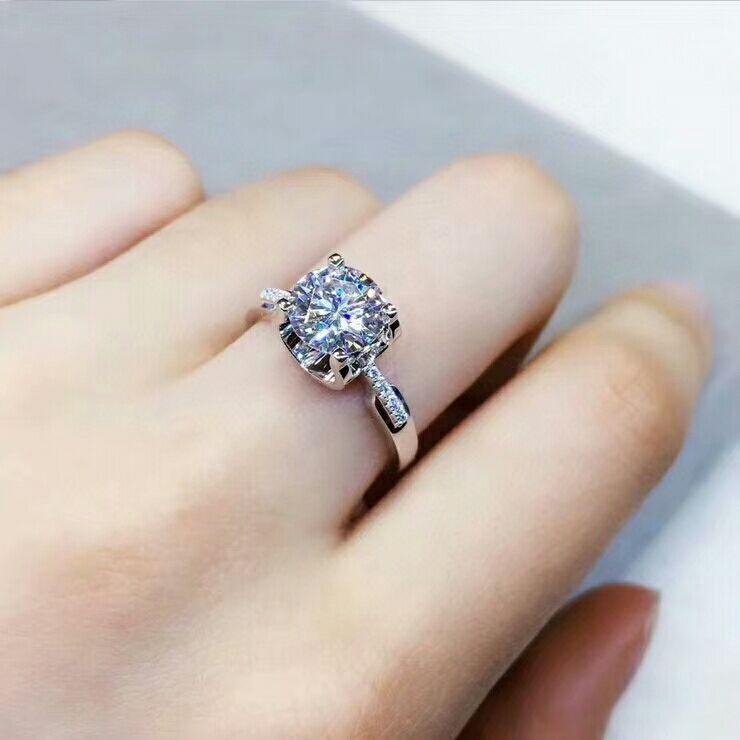 

MeiBaPJ 3 s D Color Moissanite Diamond Fashion Ring for Women 925 Sterling Silver Fine Wedding Jewelry1