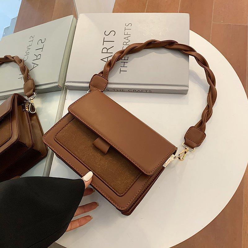 

Women's messenger bag autumn and winter 2021 new net red ins small square bag design women's single shoulder luxury bags, Black